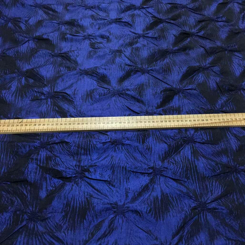 Elasticated Ribbon Taffeta Fabric, Navy