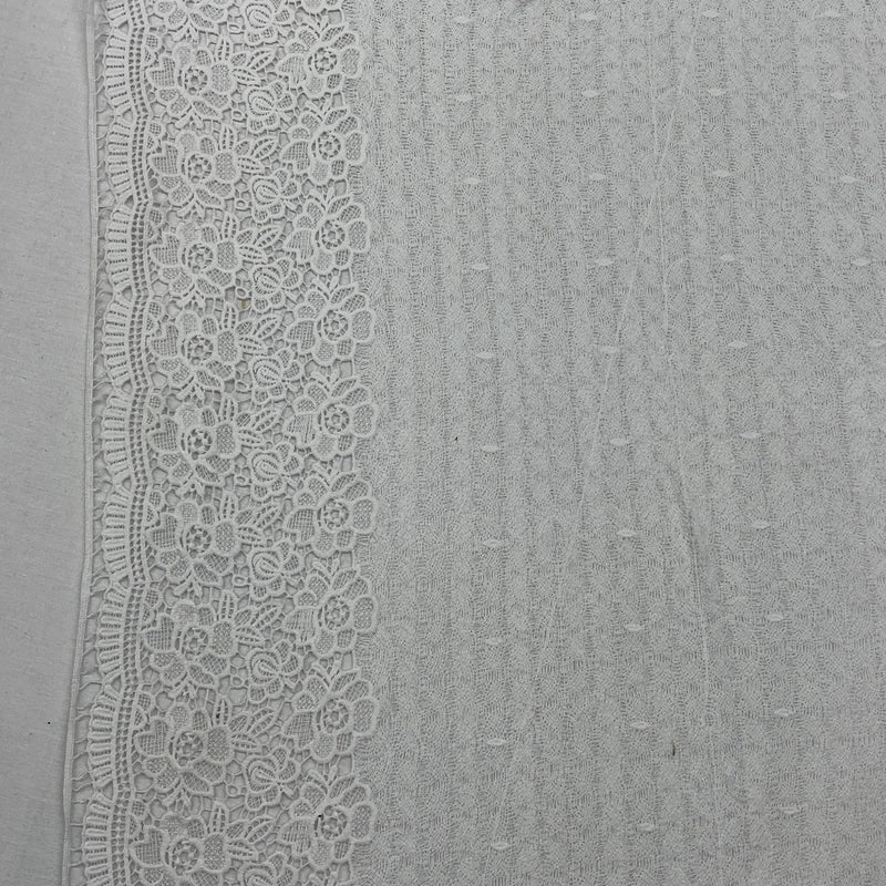 Daisy Floral Broderie Français Venise Dentelle Tissu, Blanc