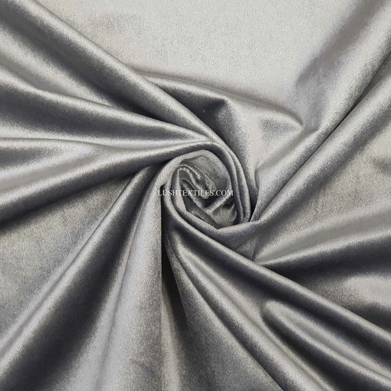 Bellissimo Plush Velvet Curtain Fabric, Grey