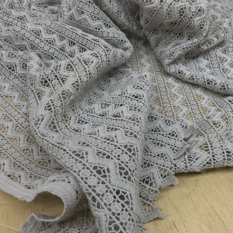 Tissu pour robe en dentelle de coton aztèque, taupe