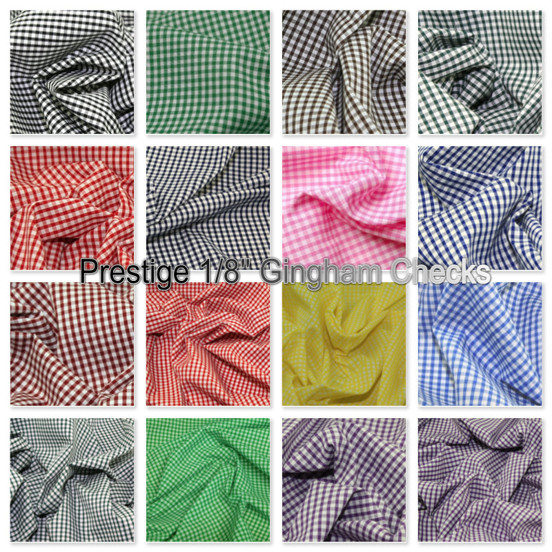 1/8" Gingham Check Polycotton Fabric