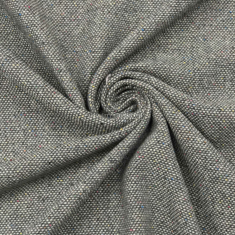 Donegal Tweed Wool Blend Fabric, Silver/Grey