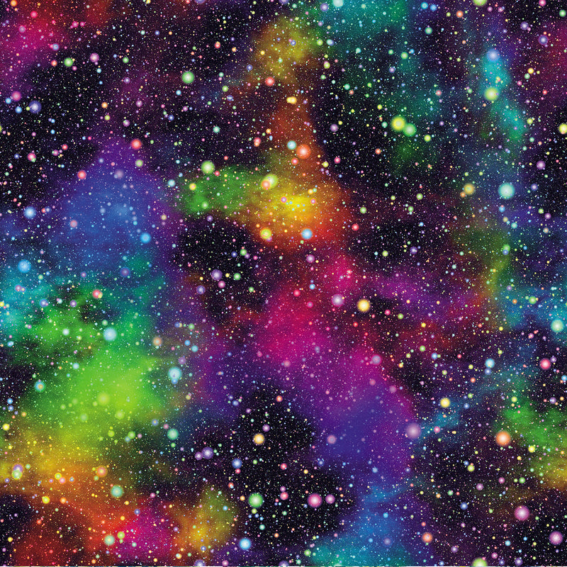 Galaxy Digital Print Plush Velvet Curtain Fabric