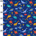 Colourful Dinosaurs Print Rose & Hubble Cotton Fabric