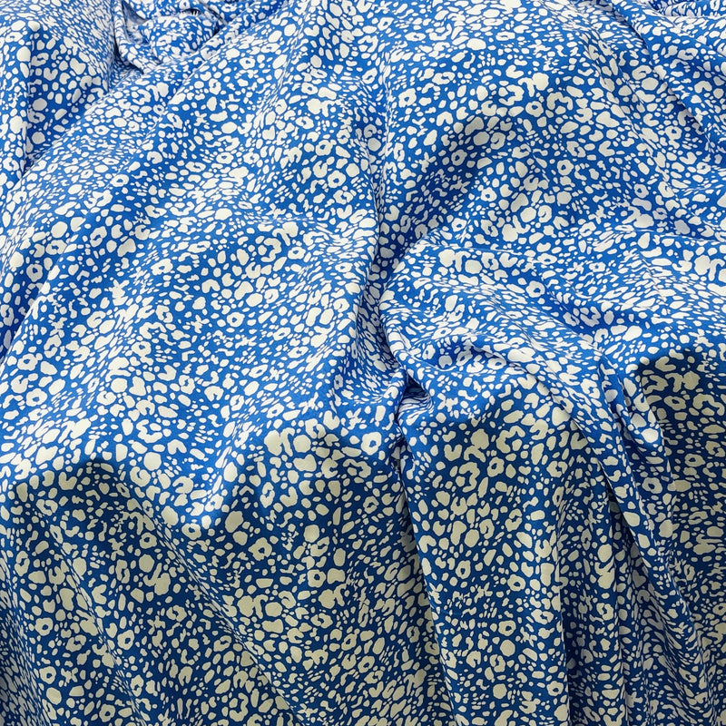 Tissu Viscose Design Floral Abstrait, Bleu