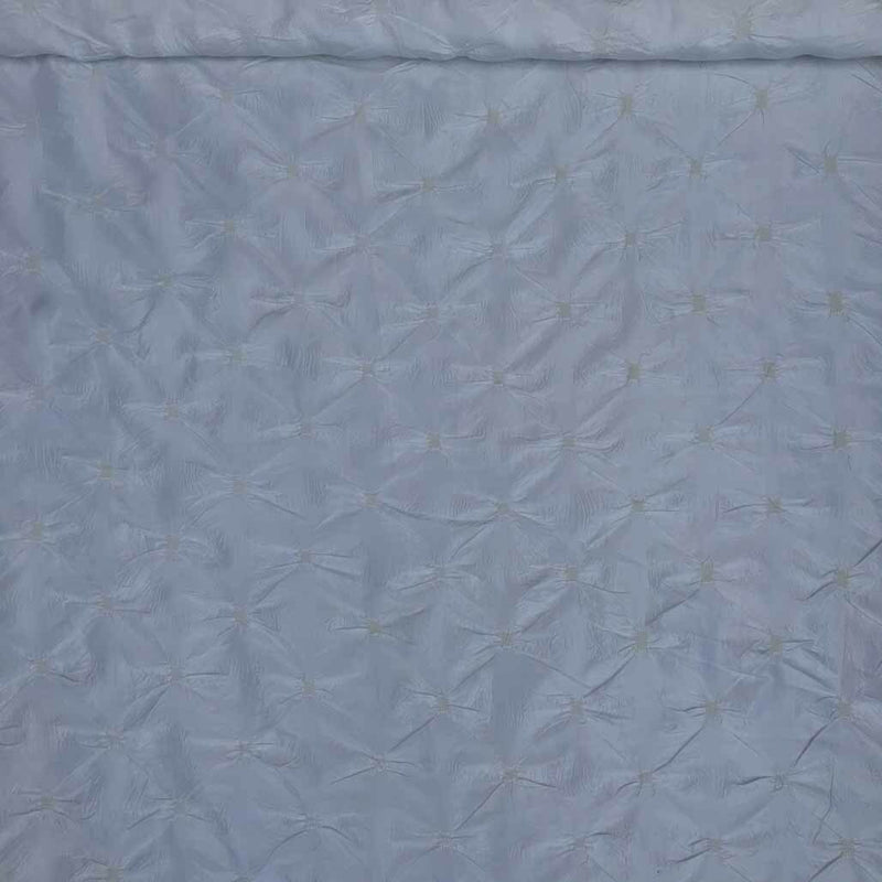 Elasticated Ribbon Taffeta Fabric, White