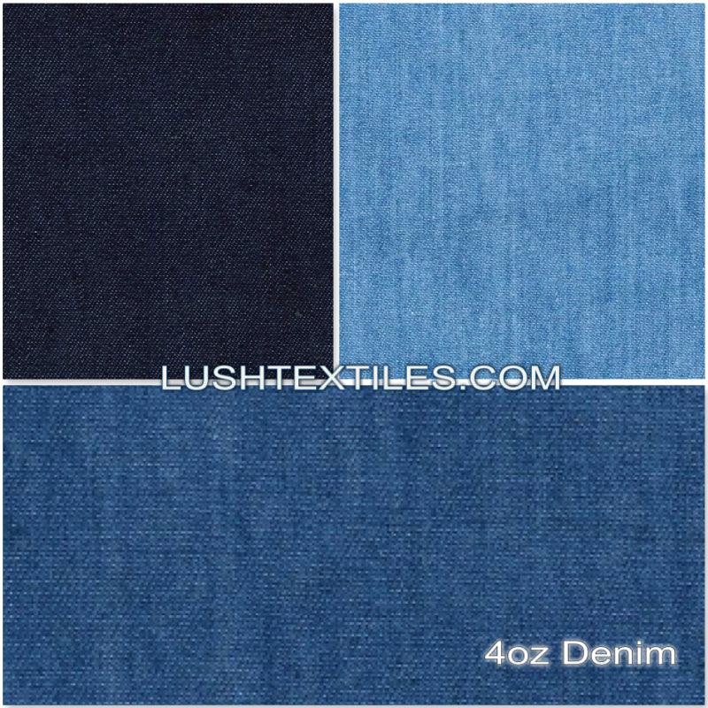 Tissu jean denim délavé en coton 4 oz