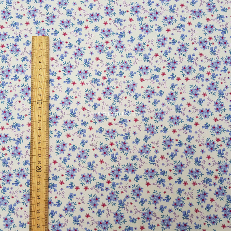 Daisy Flowers Rose & Hubble Cotton Poplin Fabric