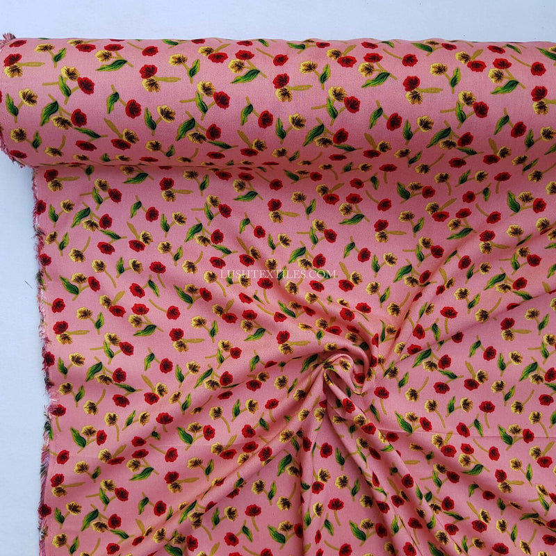 D'Lush Poppy Viscose Fabric, Pink