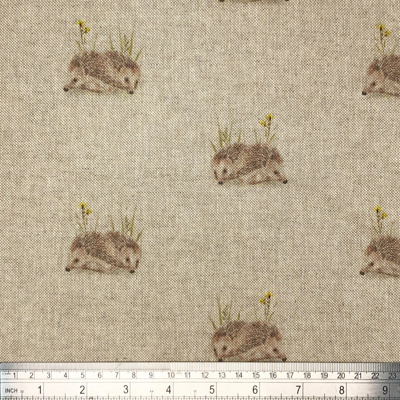 Digital Cotton Animal Linen Fabric, Hedgehogs