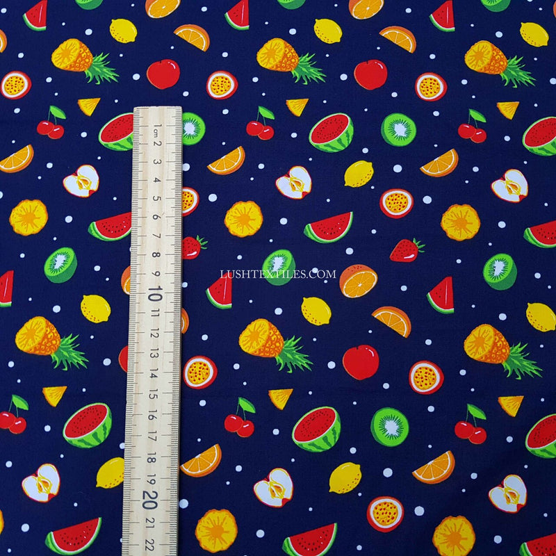 Exotic Fruits Print Rose & Hubble Cotton Poplin Fabric