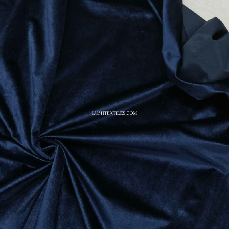 Bellissimo Plush Velvet Curtain Fabric, Navy