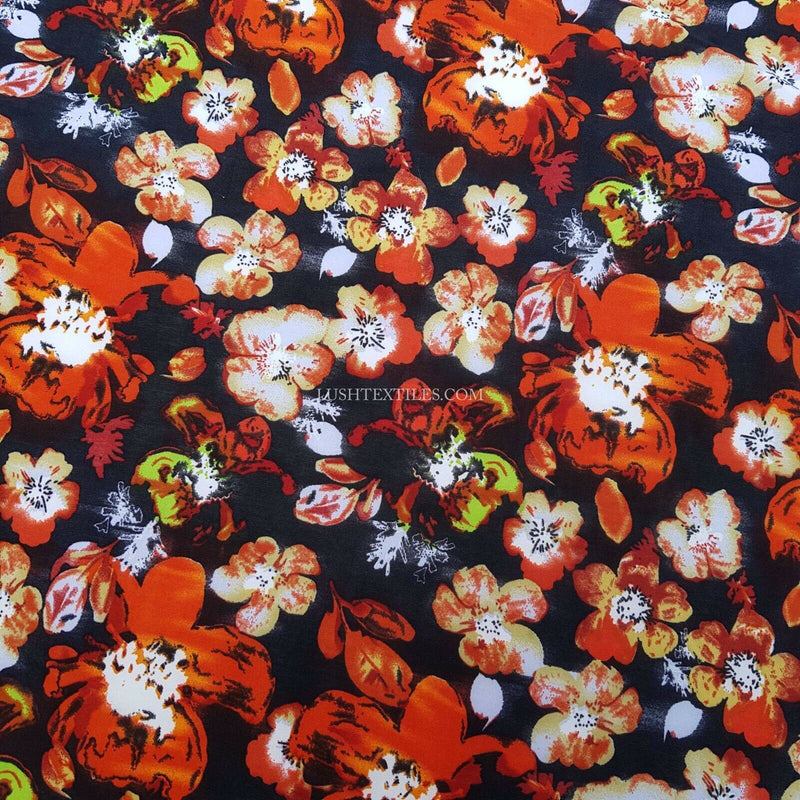 Floral Flowers Print 4 Way Stretch Swim Wear Jersey Dress Fabric 150 cm JOB LOT