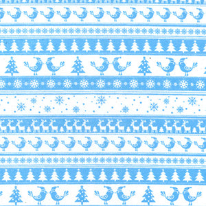 Tissu en polycoton imprimé Fairisle Christmas Jumper, bleu