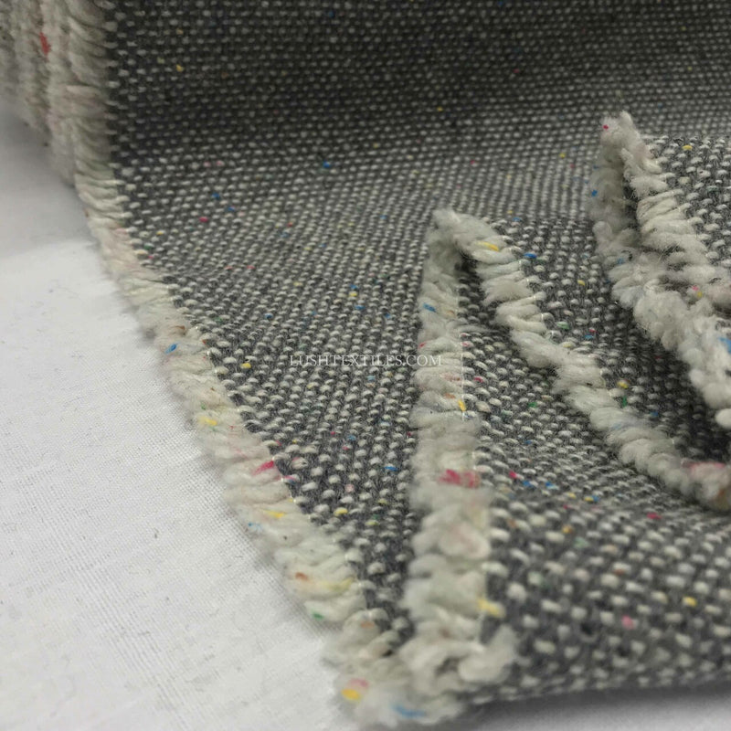 Donegal Tweed Wool Blend Fabric, Silver/Grey