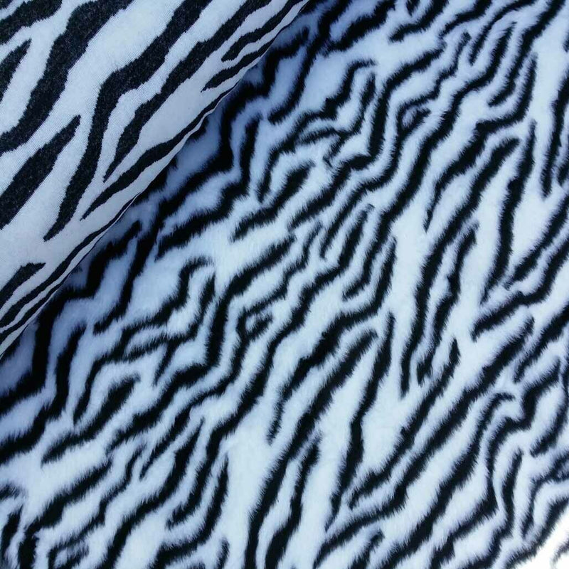 ZEBRA VELBOA ANIMAL FUR MATERIAL VALBOA FAUX FUR VELOUR DRESS UPHOLSTERY CRAFTS