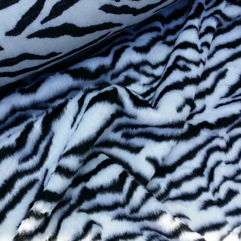 ZEBRA VELBOA ANIMAL FUR MATERIAL VALBOA FAUX FUR VELOUR DRESS UPHOLSTERY CRAFTS