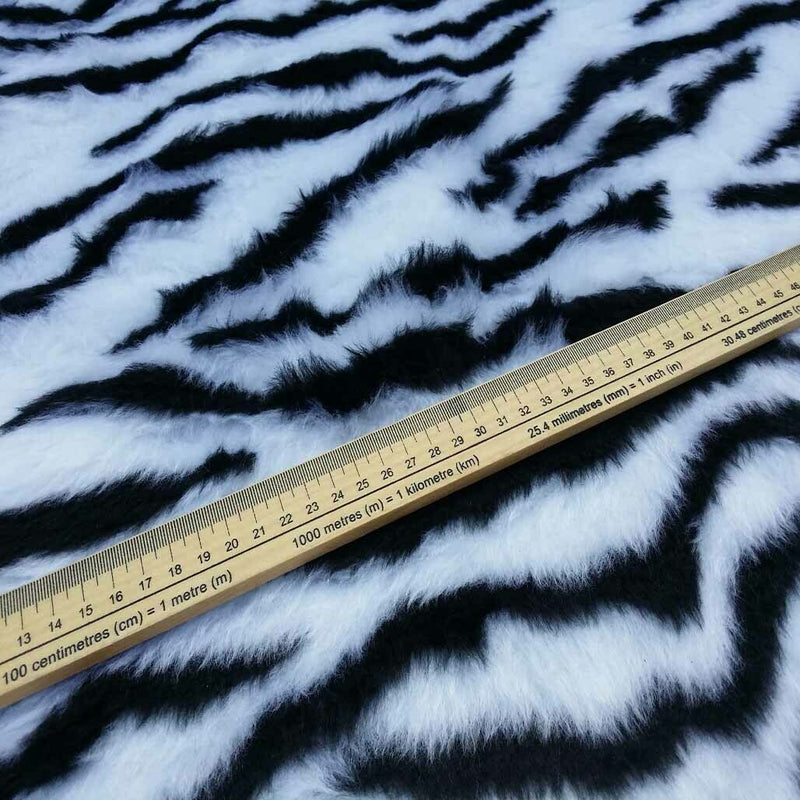 ZEBRA VELBOA ANIMAL FUR MATERIAL VALBOA FAUX FUR VELOUR DRESS UPHOLSTERY CRAFTS