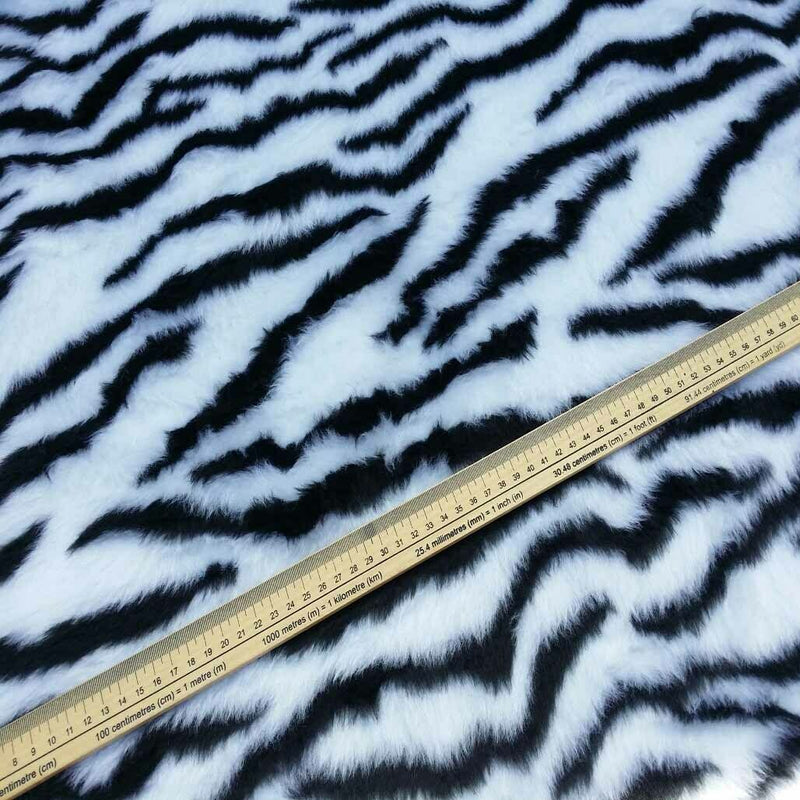 ZEBRA VELBOA ANIMAL FUR MATERIAL VALBOA FAUX FUR VELOUR DRESS UPHOLSTERY CRAFTS