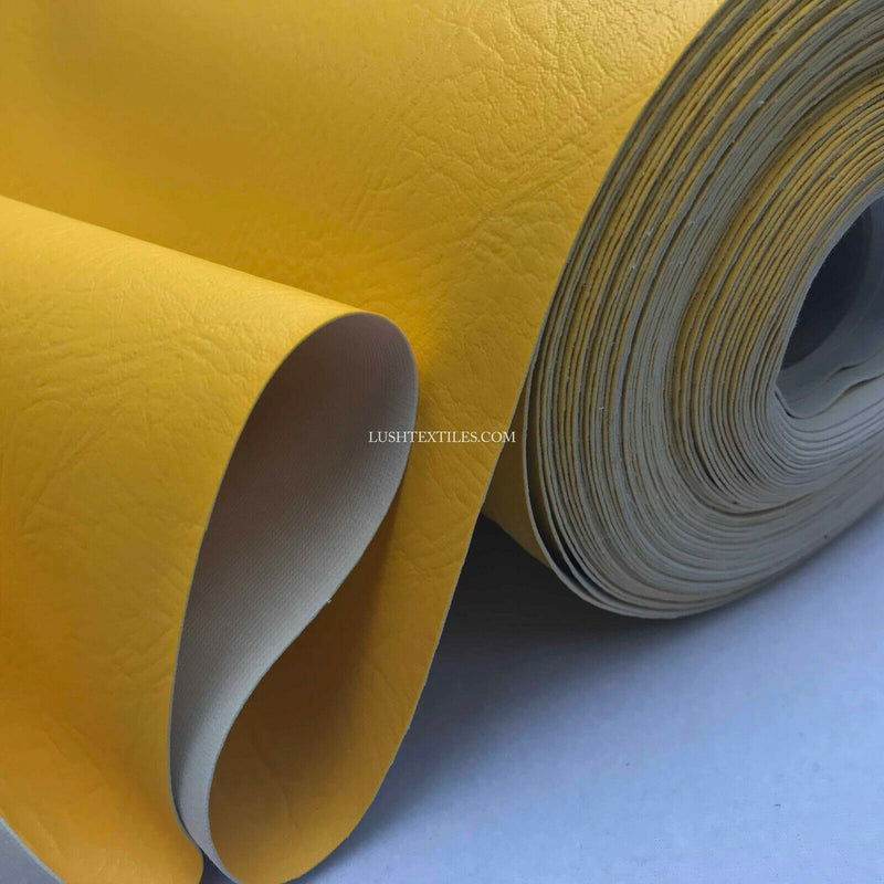 BEE YELLOW HEAVY DUTY UPHOLSTERY FAUX LEATHER/ VINYL FABRIC LEATHERETTE MATERIAL