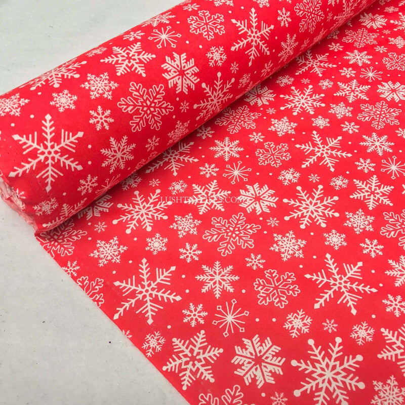 Noël polycoton tissu flocons de neige bruant robe XMAS gros Patchwork