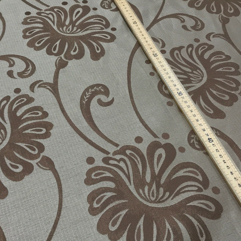 Brown Floral Flowers Designer Upholstery Cushions Fabric Curtain Blinds Dress