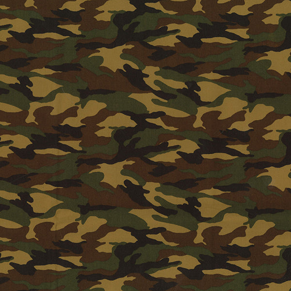 Army Camouflage Print Rose & Hubble Cotton Poplin Fabric