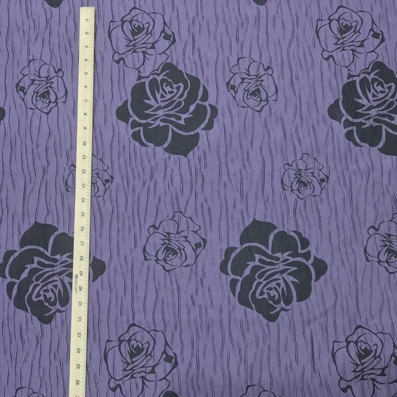 Tissu de brocart de rideau de tapisserie d'ameublement Black Rose Slub, violet