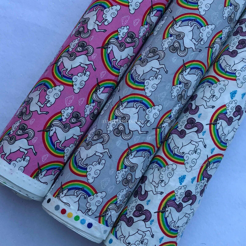 100% Cotton Fabric Rainbow SCRUBS Unicorns Pride Rainbow Material Childrens NHS