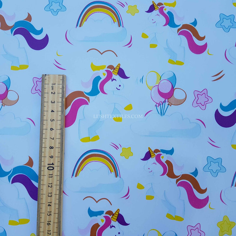 By The Metre Kids Unicorn PVC, White