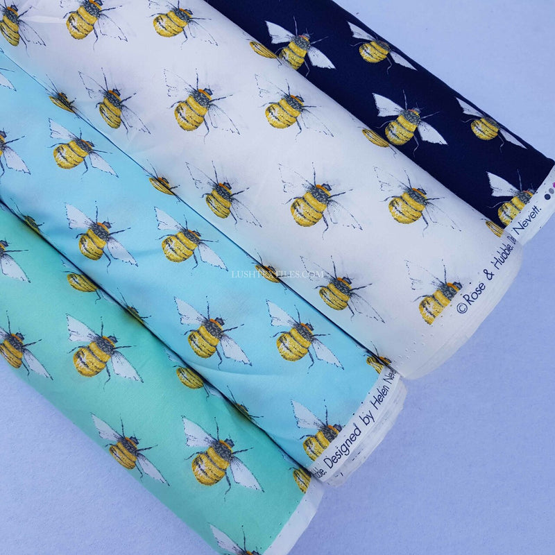 Bumblebee Rose & Hubble Cotton Poplin Dress Fabric