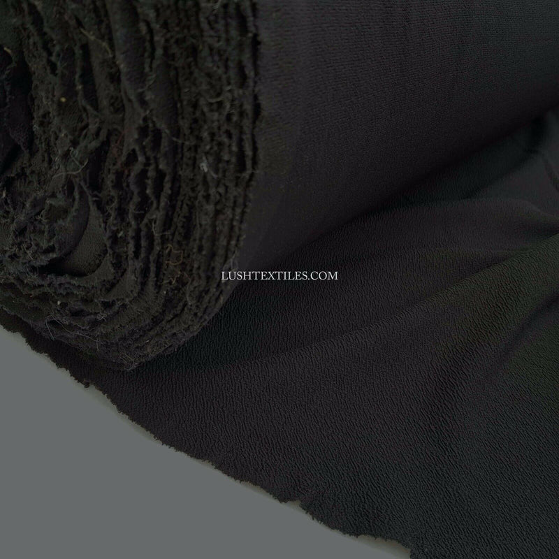 Black Cotton Viscose Crepe Stretch Jersey Abaya Dress Fabric 150 cm