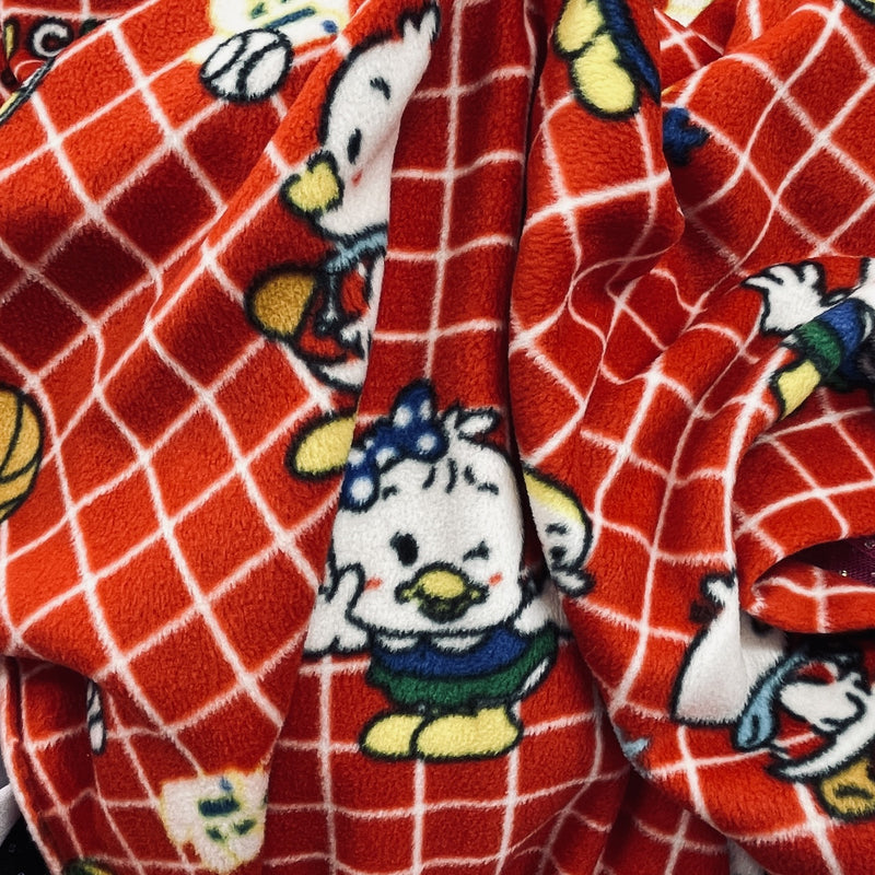 D.D. Duck Printed Polar Fleece Fabric, Red