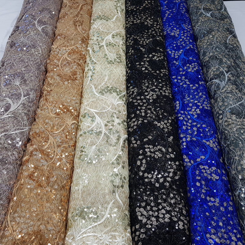 Broderie 'Bling' Fancy Lace Net Dress Fabric