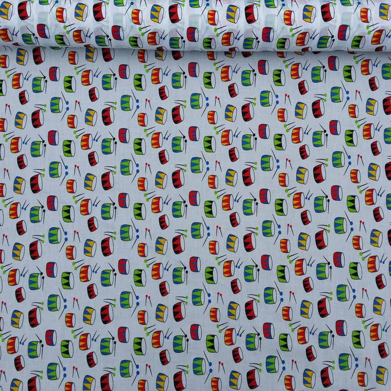 Musical Instruments Polycotton Craft Fabric