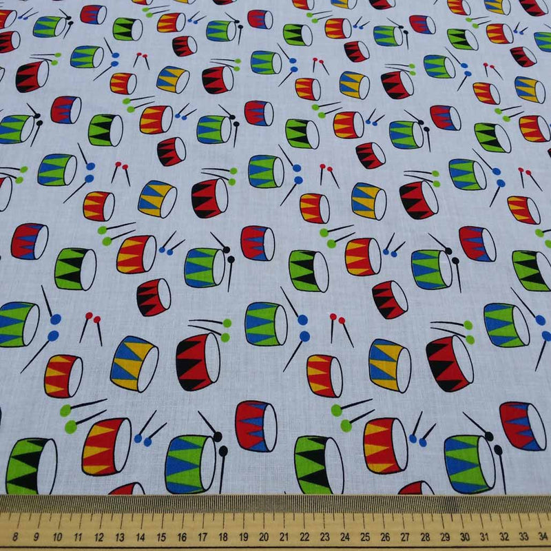 Musical Instruments Polycotton Craft Fabric