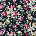 Floral Roses Stretch Cotton Fabric Dressmaking Sewing Crop Tops Evening Bridal