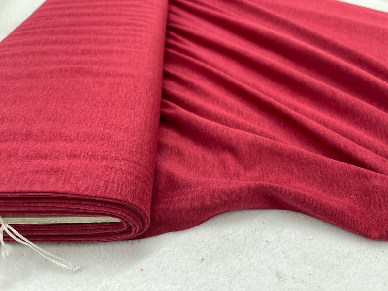 Dark Red Stretch Cotton Viscose Jersey Dress Fabric Tunics/Head Wrap 150cm