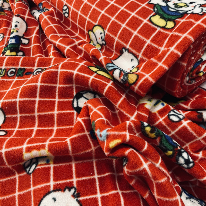 D.D. Duck Printed Polar Fleece Fabric, Red