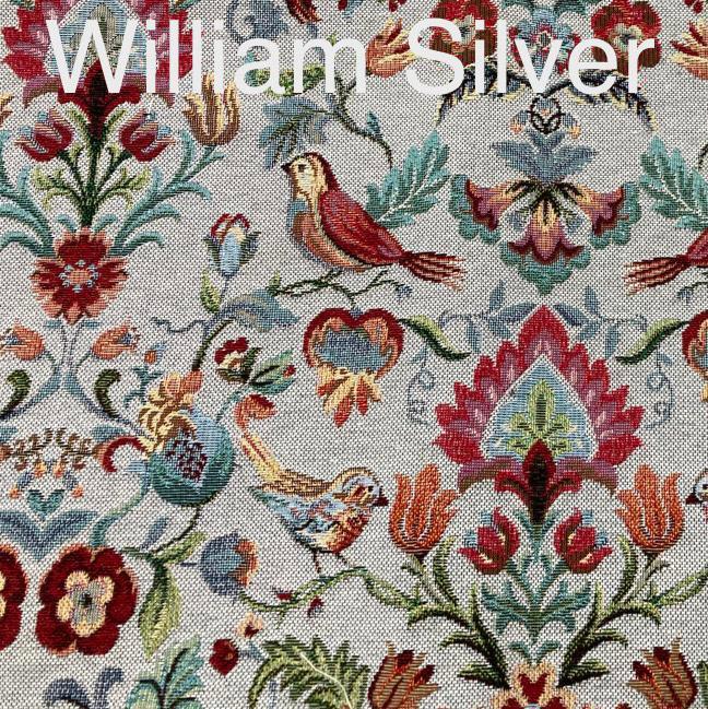 Tissu d'ameublement Tapisserie florale William avec des oiseaux