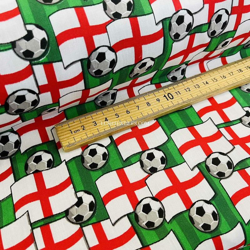 FIFA Football England Flags Polycotton Fabric