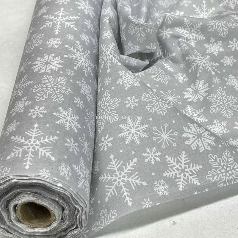 Christmas PolyCotton Fabric Snowflakes Bunting Dress XMAS Wholesale Patchwork