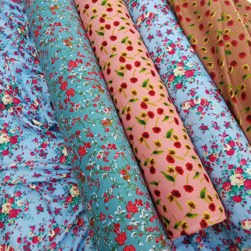 100% Viscose Prints Dressmaking Fabric Summer Skirts Midi Dress Shirts Tunics