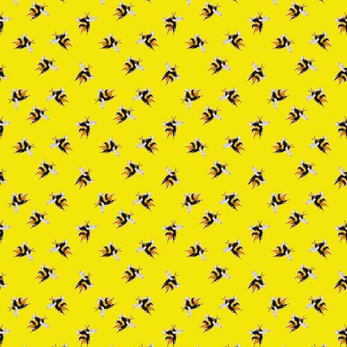 Bumblebee Digital Cotton Craft Bee Fabric, Yellow