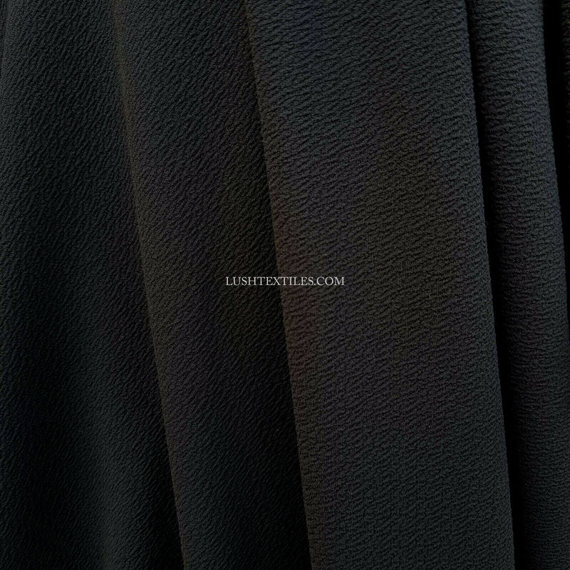 Black Cotton Viscose Crepe Stretch Jersey Abaya Dress Fabric 150 cm