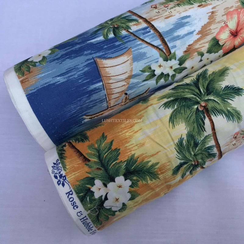 100% coton Hawaiian Palm Trees Hawaii Island Summer Dress T-Shirt Fun Fabric