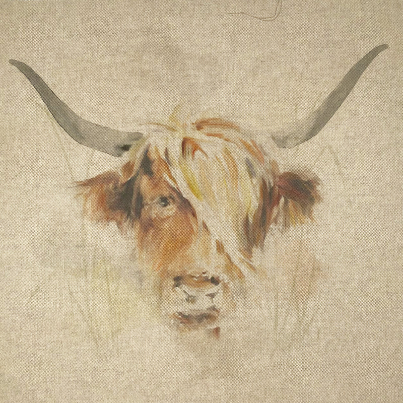 Coussin Photo Panel, Vache Highland