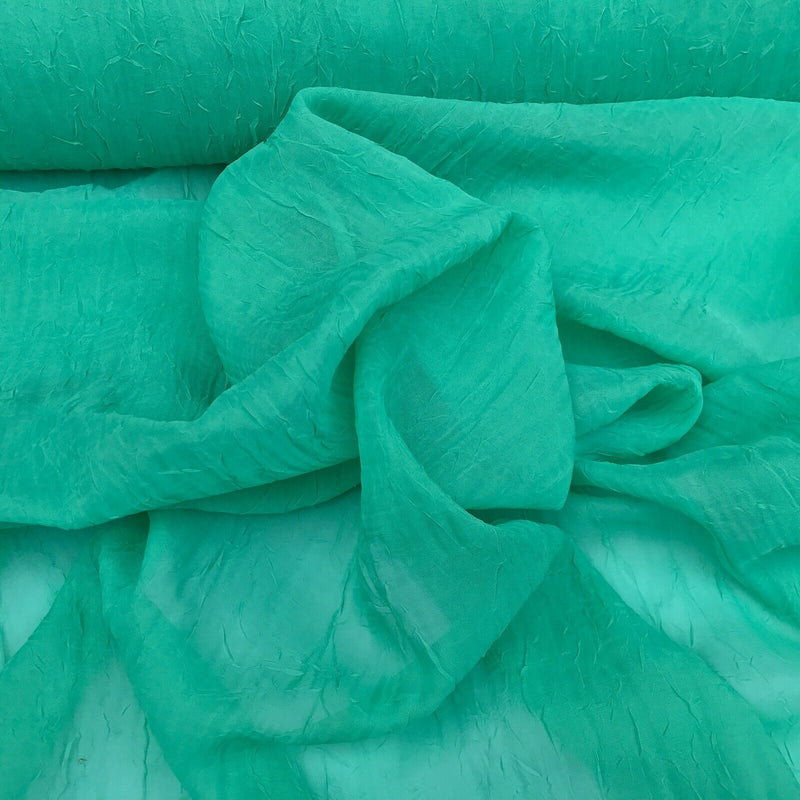 Draping Voile Green Crinkle Look Voile Sheer Dress Fabric Net Curtains Dolls Toy