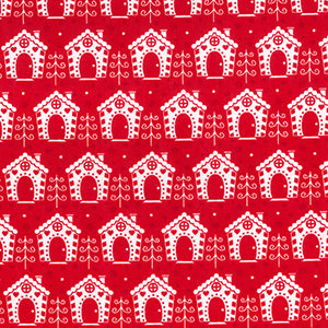 Houses Xmas Polycotton Fabric