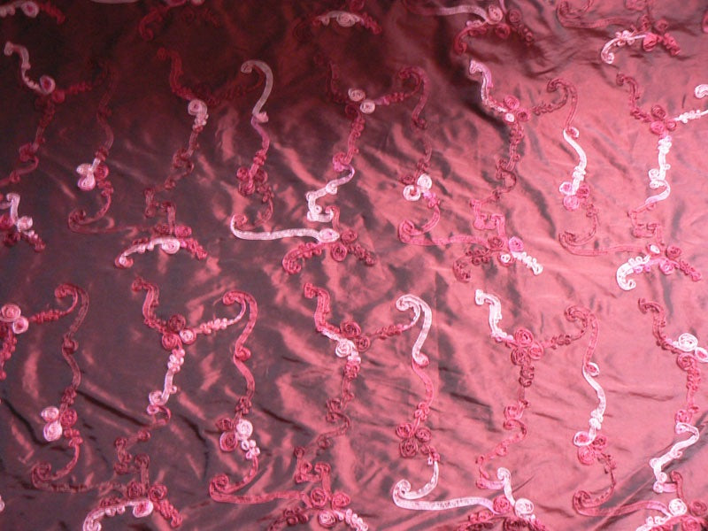 Coco Ribbon Organza Floral Taffeta Fabric